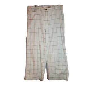 Madewell Slim Emmett Wide Leg Cropped Pants in Cream and Navy Size 30